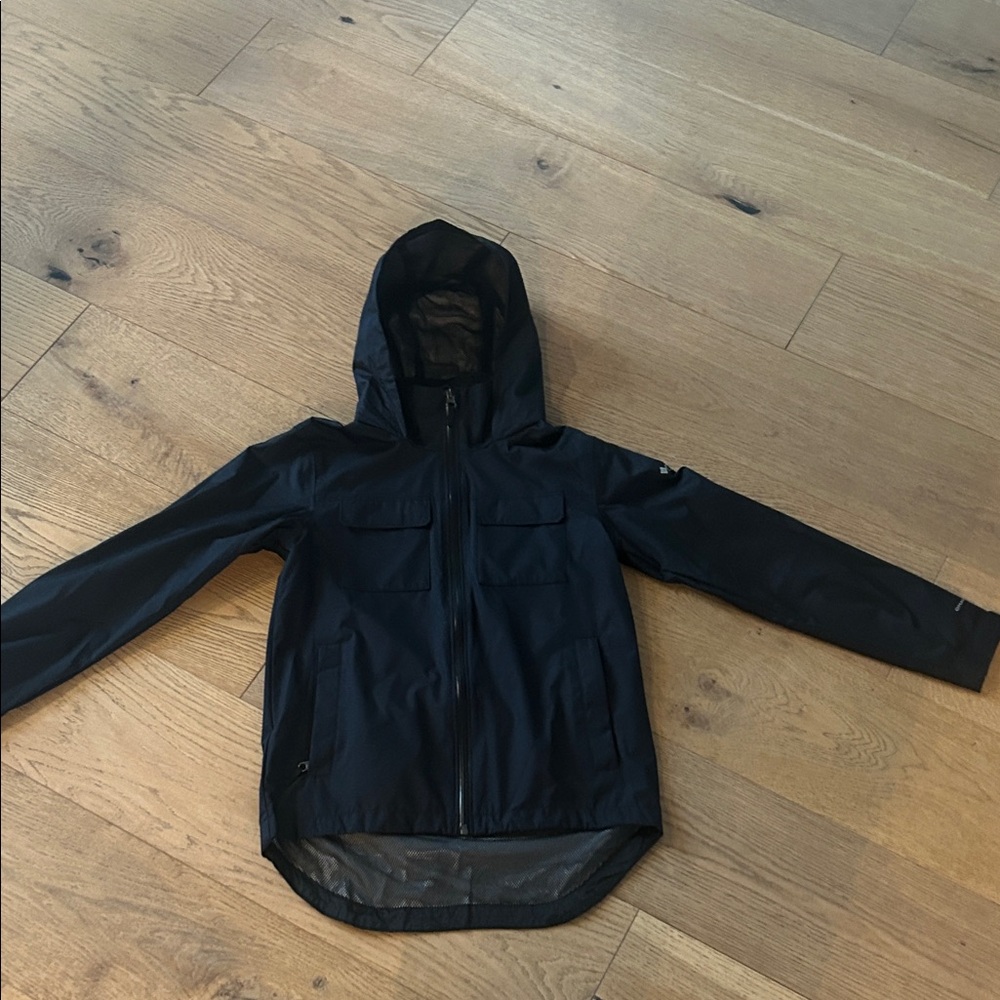 Kids Black Columbia Hooded Waterproof Rain Jacket